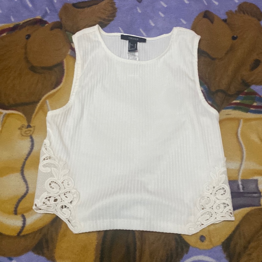 From forever 21 , Cream color crop top, size SMALL